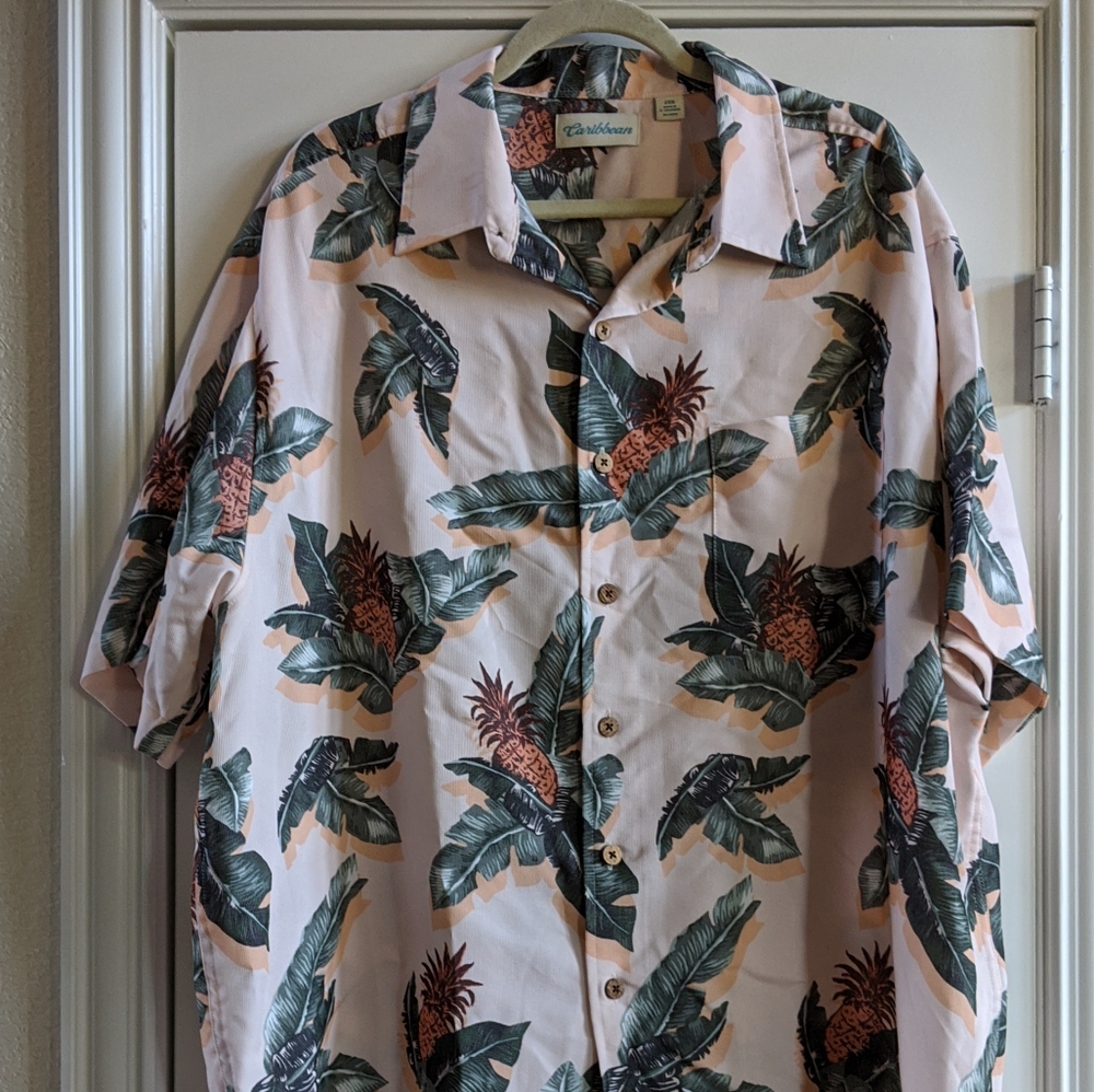 Caribbean Men's Casual Button Down 2XB